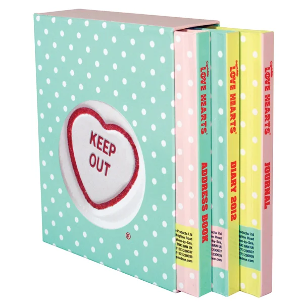 Love Hearts Set of 3 Notebooks: Diary, Address Book and Journal Afbeelding 1