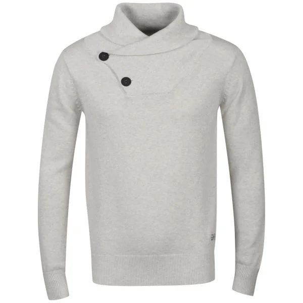 Crosshatch Men's Hubster Jumper - Ecru Marl - S - Ecru marl Afbeelding 1