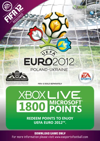 Xbox Live 1800 Microsoft Points: UEFA Euro 2012 Afbeelding 1