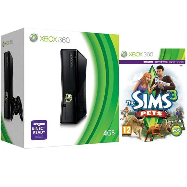 Xbox 360 4GB Arcade Bundle (Includes The Sims 3: Pets) Afbeelding 1