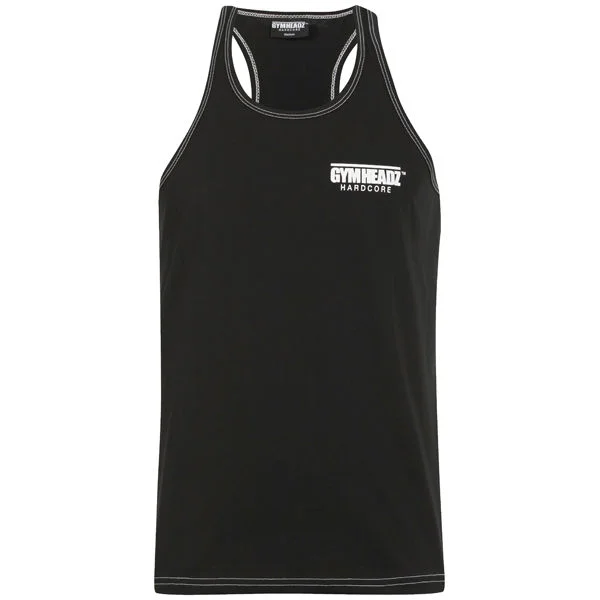 Gymheadz Men's Hardcore Bodybuilding Vest Black - S - Zwart Afbeelding 1