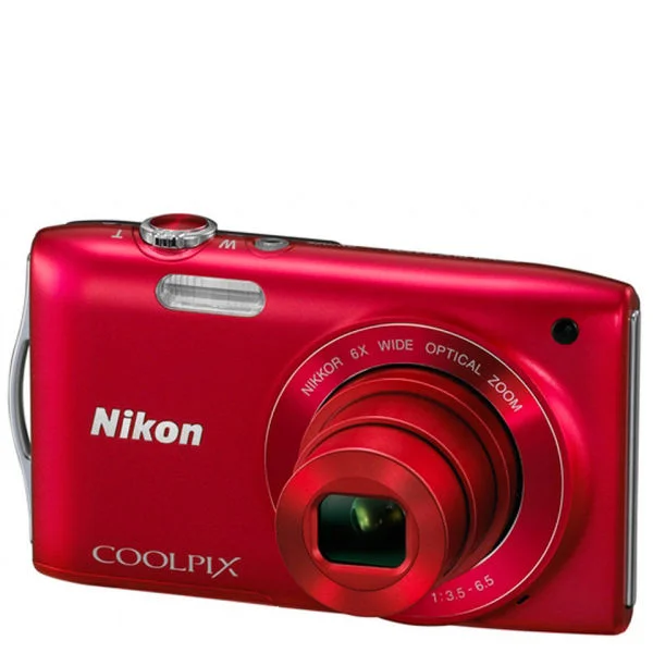 Nikon Coolpix S3200 Compact Digital Camera (16MP, 6x Optical Zoom, 2.7 Inch LCD) - Red - Grade A Refurb Afbeelding 1