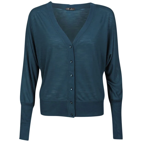 Brave Soul Women's Claire Button Cardigan - Deep Teal - S - Deep Teal Afbeelding 1