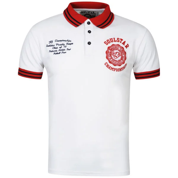 Soul Star Men's Diplomat Polo Shirt - White - S - Wit Afbeelding 1