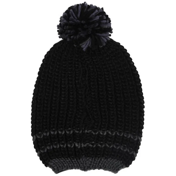 Crosshatch Men's Hillside Chunky Knitted Hat - Black/Steel Afbeelding 1