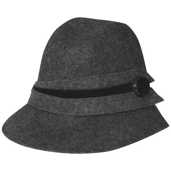 French Connection Women's Double Button Hat - S-M - Grijs Afbeelding 1