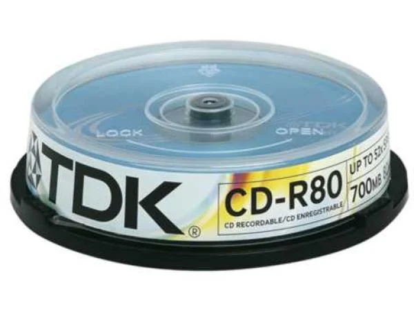 TDK CD-R 52x Speed (10pk) 8OCBA10-20X Afbeelding 1