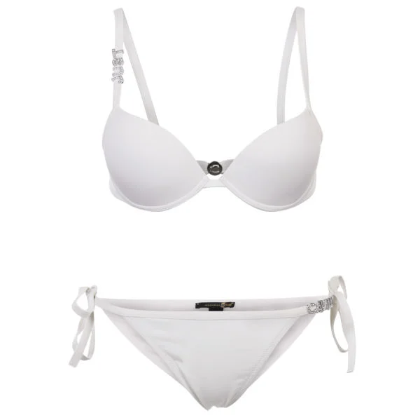 Just Cavalli Women's Diamante Lettering Bikini - White - 8 - Wit Afbeelding 1