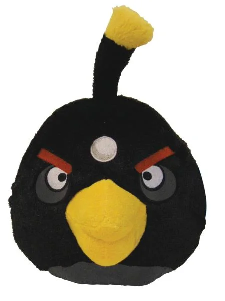 Angry Birds: 5 Inch Plush Black Bird With Sound Afbeelding 1