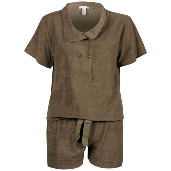 Chloe Women's Double Button Playsuit - Brown - 10 - Brown Afbeelding 1