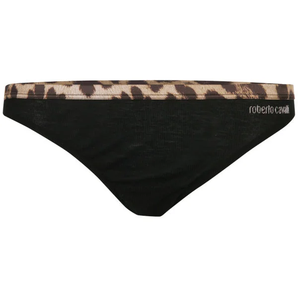 Roberto Cavalli Women's Animal Edge Thong - Black - M - Zwart Afbeelding 1