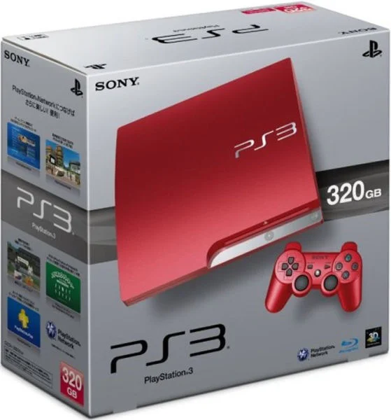 Playstation 3 Slim 320 GB Console: Limited Edition (Scarlet Red) Afbeelding 1
