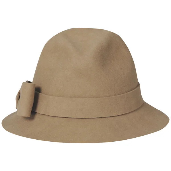 French Connection Women's Bow Felt Trilby - One size - beige Afbeelding 1