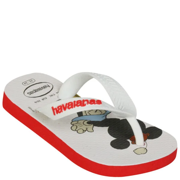 Havaianas Kids' Disney Stylish Flip Flops - Red/White - 7 - Red/White Afbeelding 1