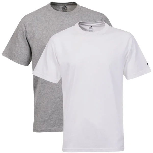 adidas Men's 2-Pack Plain T-Shirts - White/Grey - S - White/Grey Afbeelding 1