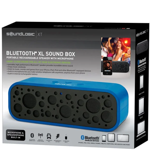 Soundlogic Bluetooth XL Sound Box Portable Speaker - Blue Afbeelding 1