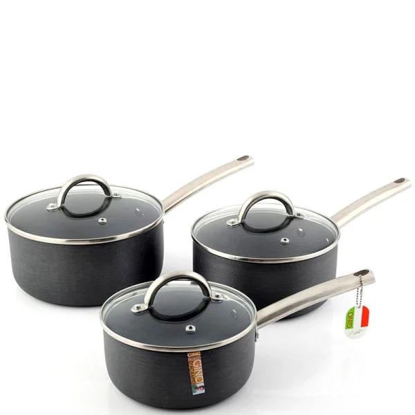 Gino D'Acampo Hard Anodised 3 Piece Essentia Pan Set Afbeelding 1