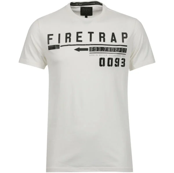 Firetrap Men's Stompin T - Shirt - Bone White - L - Wit Afbeelding 1