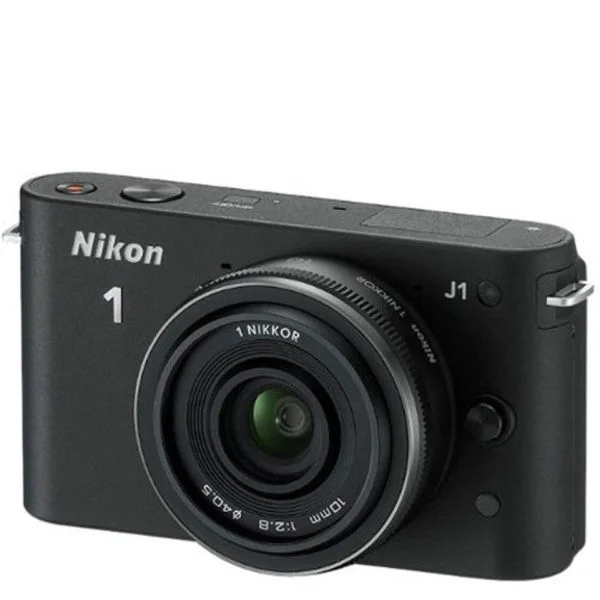 Nikon 1 J1 Compact System Camera with 10mm Lens Kit - Black (10.1MP) 3 Inch LCD Afbeelding 1