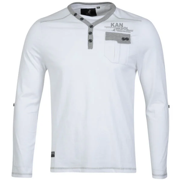 Kangol Men's Trans Jersey Long Sleeved T-Shirt - White - S - Wit Afbeelding 1