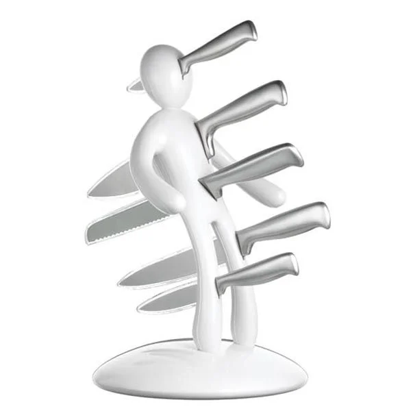 White Voodoo Knife Block with 5 Knives by Raffaele Iannello Afbeelding 1