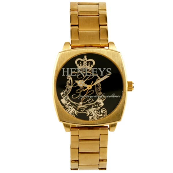Henleys Men's Gold Bracelet Style Watch Afbeelding 1