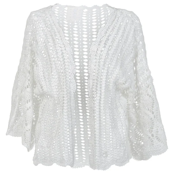 Pepe Women's Edith Crochet Cardigan - Cream - XS - beige Afbeelding 1