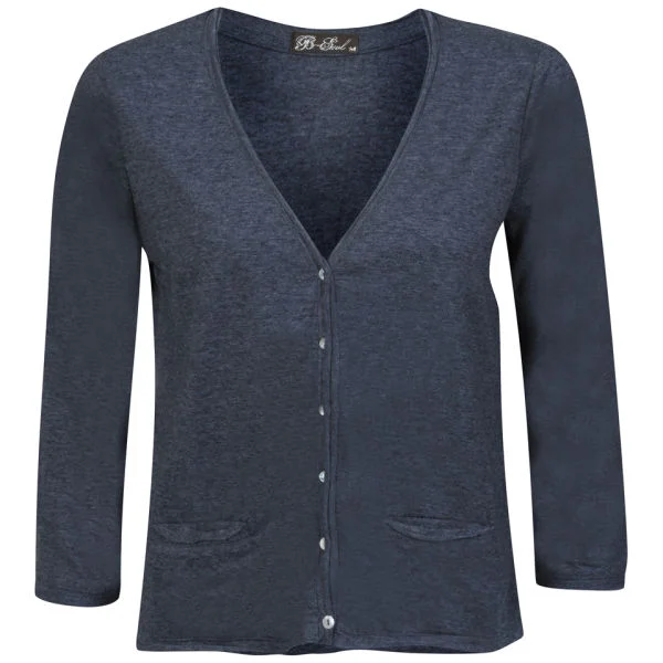 Brave Soul Women's Buttoned Cardigan - Navy - S - Navy blauw Afbeelding 1