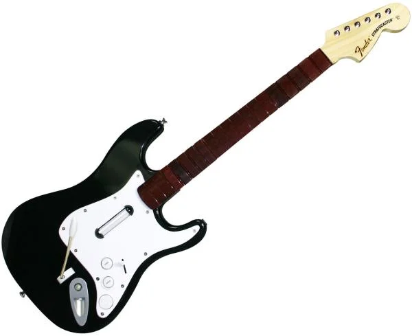 Rock Band 3 Xbox 360 Wireless Fender™ Stratocaster™ Guitar Controller (Black) Afbeelding 1