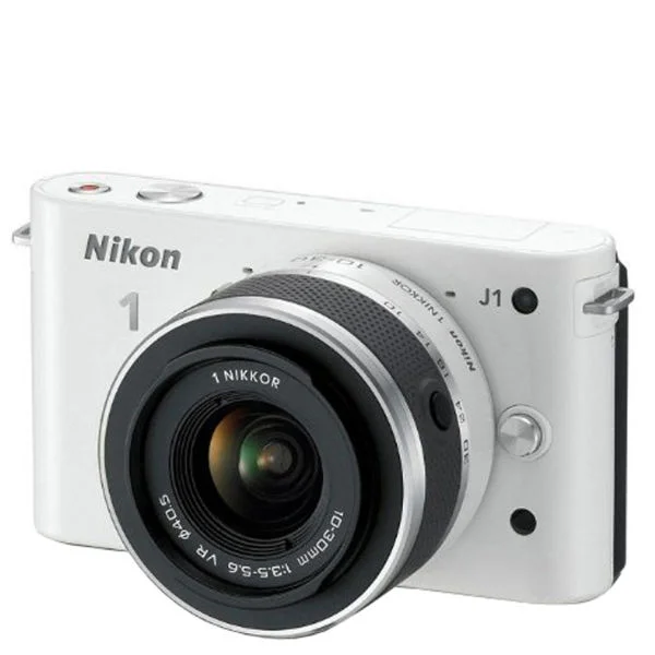Nikon 1 J1 Compact System Camera with 10-30mm Lens Kit - White (10.1MP) 3 Inch LCD Refurbished Afbeelding 1