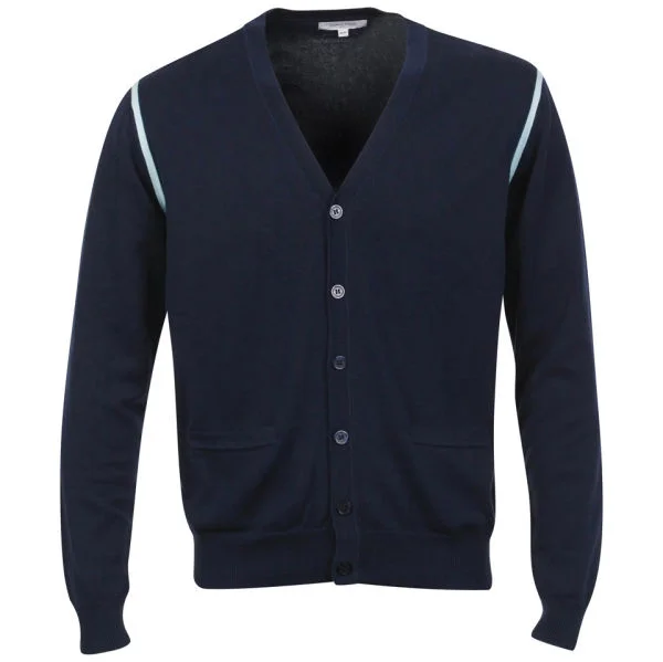 Calvin Klein Golf Men'sV-Neck Knitted Long Sleeved Striped Top - Navy - S - Navy blauw Afbeelding 1