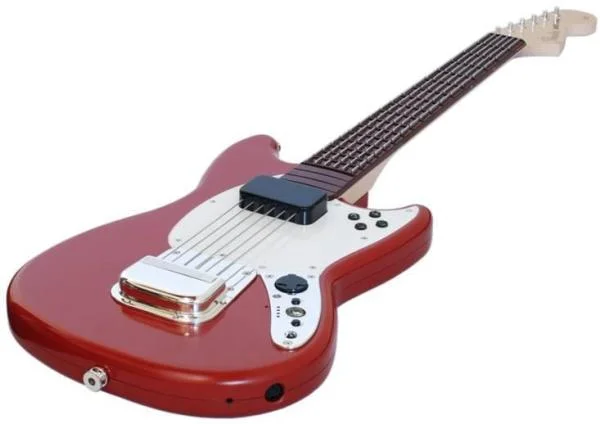 Rock Band 3 PS3 Wireless Fender™ Mustang™ PRO-GUITAR™ Controller (Red) Afbeelding 1