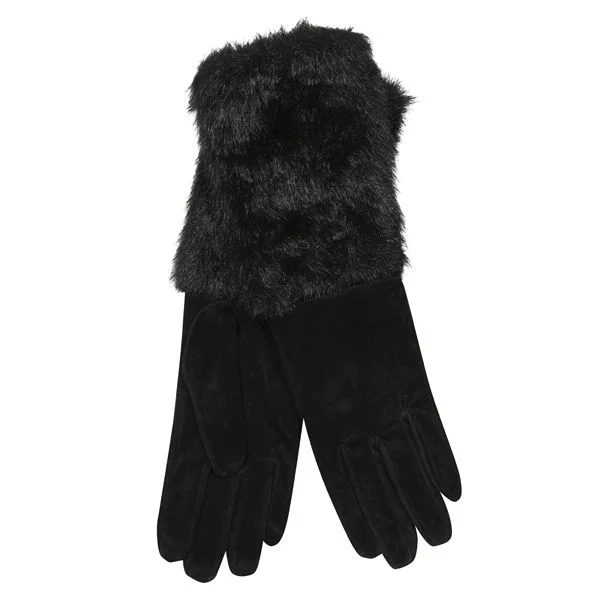 French Connection Women's Lady Day Leather Gloves - S-M - Zwart Afbeelding 1