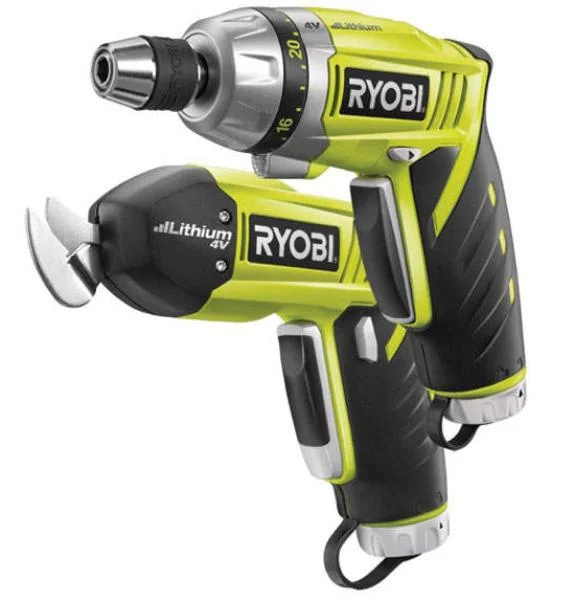 Ryobi Green 4V 2 Piece Screwdriver and Snipping Set Afbeelding 1