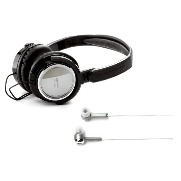 Lenco Headphone & Earphone Bundle - Silver Afbeelding 1