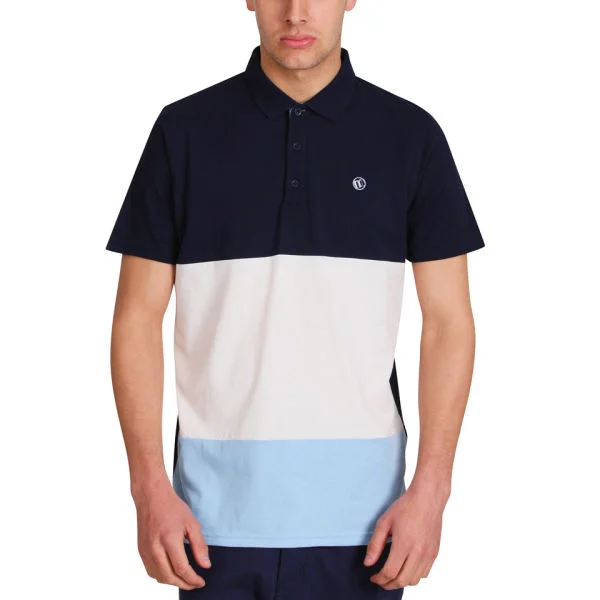 Mas-if Men's Split Jersey Polo-Shirt - Navy - S - Navy blauw Afbeelding 1