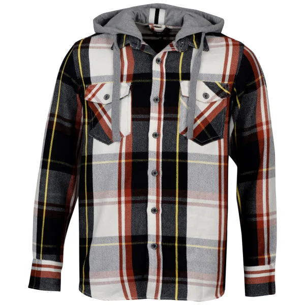 Ringspun Men's Griffin Check Long Sleeve Shirt - Brown Check - S - Brown Check Afbeelding 1