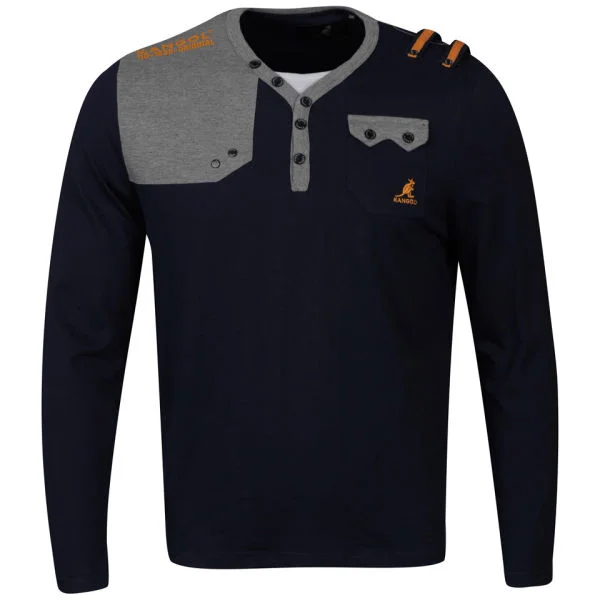Kangol Men's Fez Jersey Long Sleeved T-Shirt - Navy - S Afbeelding 1