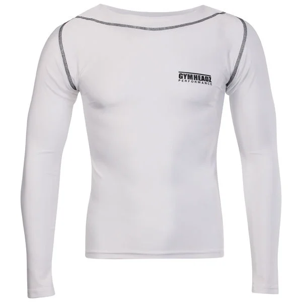 Gymheadz Men's Performance Skin Range Long Sleeve T-Shirt White - S Afbeelding 1