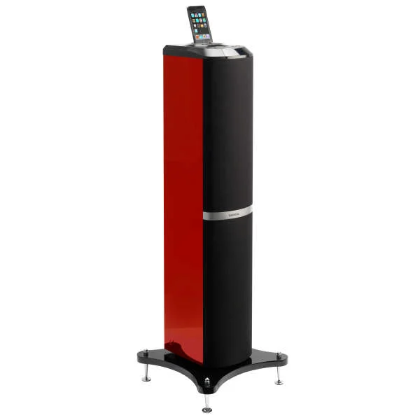 Lenco Tower 1 Speaker with iPod Docking Tower (Red) Afbeelding 1