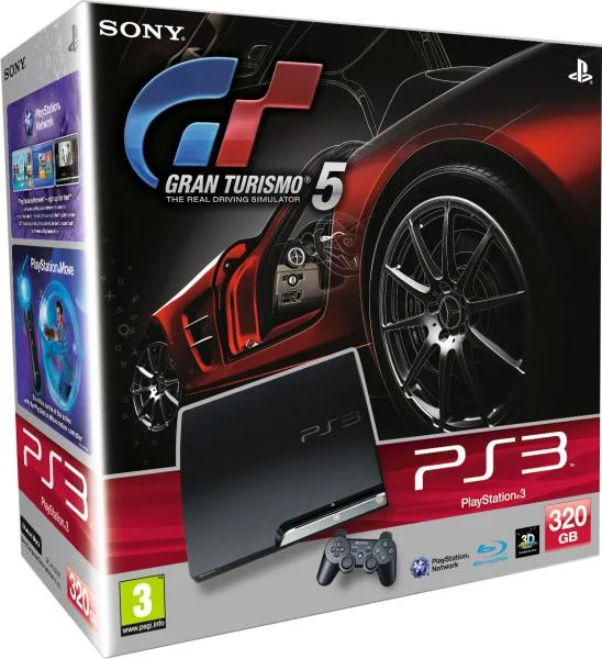 Sony Playstation 3 Slim Console (320 GB) Bundle (Includes Gran Turismo 5) Afbeelding 1