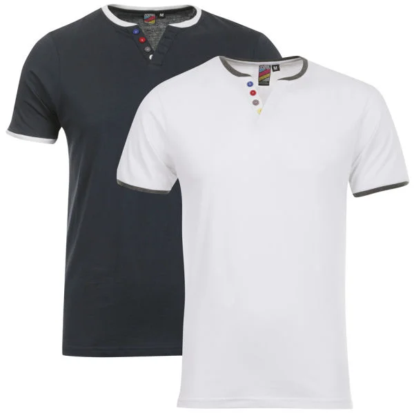 Done & Dusted 2 Pack Samson T-Shirts - Blue/White - S - Blauw/Wit Afbeelding 1