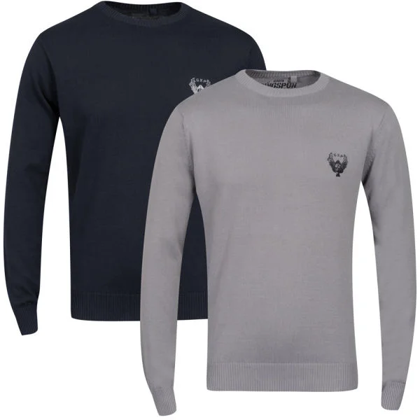 Ringspun Men's 2-Pack Hero Crew Neck Jumper - Solid Navy/Solid Grey - S - Solid Navy/Solid Grey Afbeelding 1