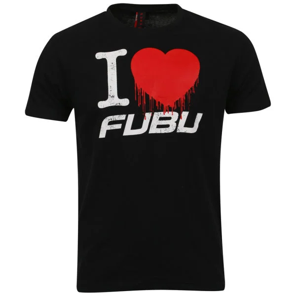 FUBU Men's 'I Love FUBU' T-shirt - Black - S - Zwart Afbeelding 1