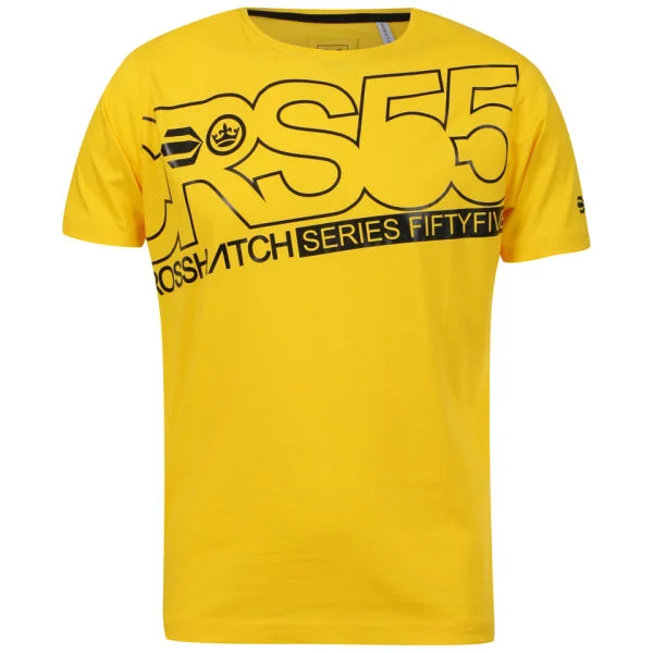 Crosshatch Men's Klock Crew Neck T-Shirt - Freesia Yellow - S - Freesia Yellow Afbeelding 1