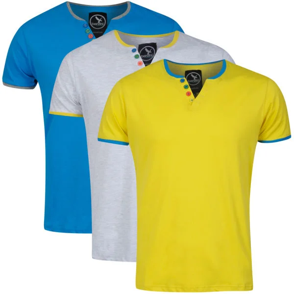 Benzini Men's Gogle 3-Pack T-Shirts - Yellow/Ash/Electric - S - Yellow/Ash/Electric Afbeelding 1