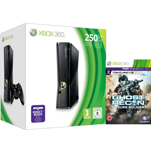 Xbox 360 250GB Console: Bundle (Includes Tom Clancy's Ghost Recon 4: Future Soldier) Afbeelding 1