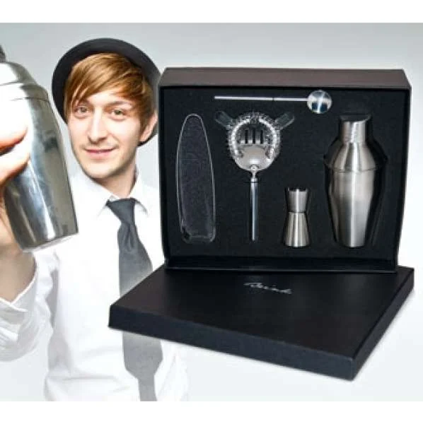 Cocktail Shaker Set - Brushed Stainless Steel Afbeelding 1