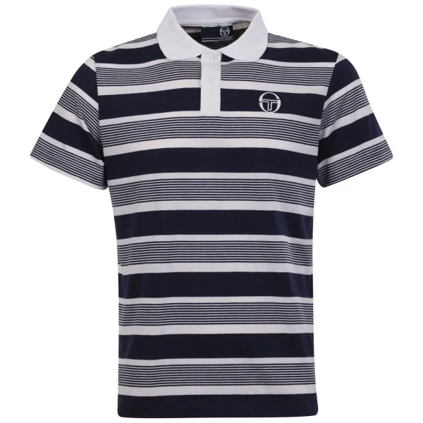 Sergio Tacchini Men's Drop Out Polo-Shirt - Navy/White - S - Navy/White Afbeelding 1