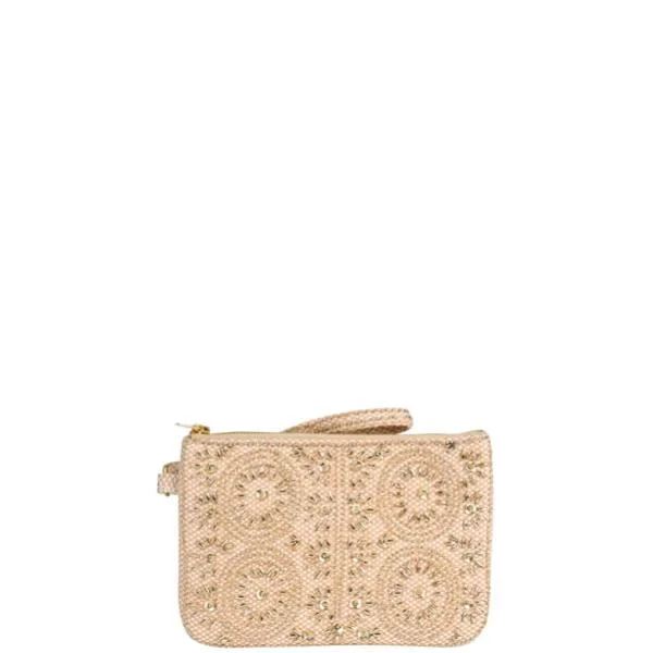 French Connection Angela Beads Fan Purse - Natural - Light Gold Afbeelding 1